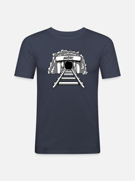 Mining mine entrance - Men's Slim Fit T-Shirt - navy