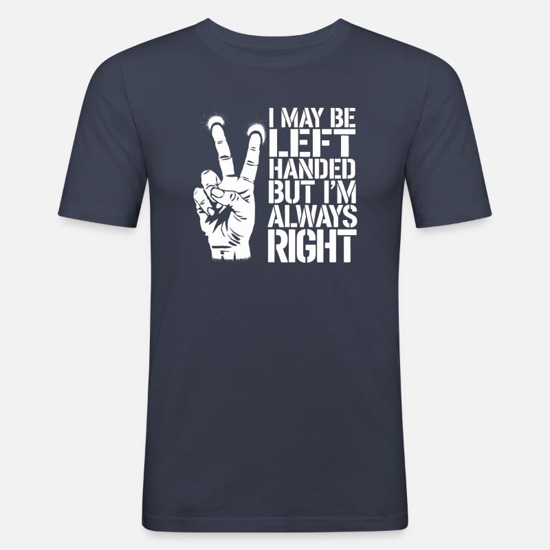 Smart statement til venstrehåndede - Herre Slim Fit T-Shirt - marineblå