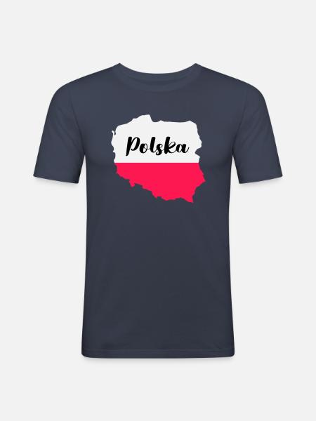 Poland Polska - Men's Slim Fit T-Shirt - navy