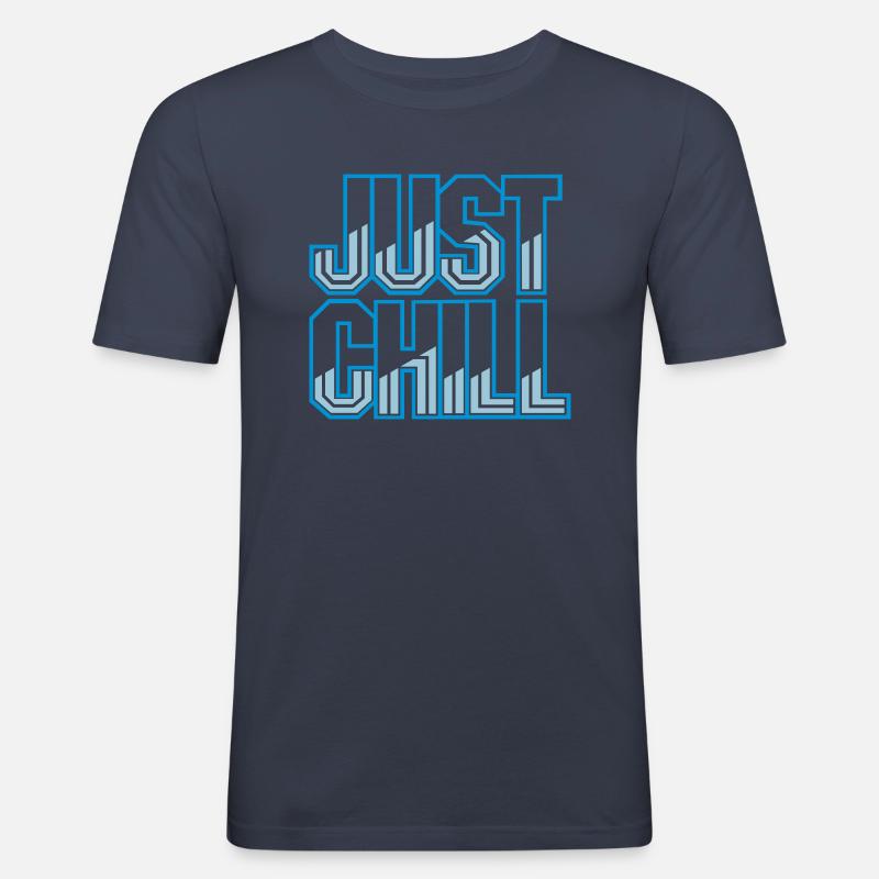 Just Chill Text Logo - Men's Slim Fit T-Shirt - navy