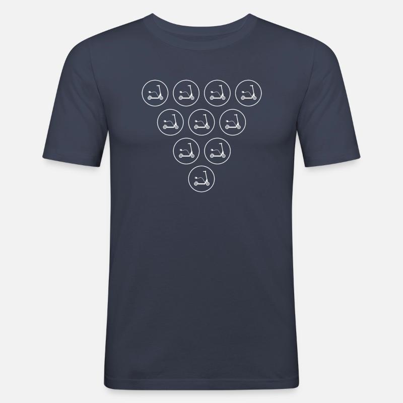 E-Scooter E-Roller Scooter - Männer Slim Fit T-Shirt - Navy