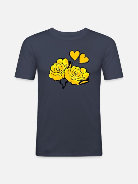 Roses - Men's Slim Fit T-Shirt - navy