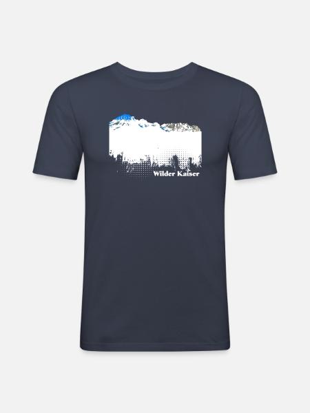 Wilder Kaiser - Männer Slim Fit T-Shirt - Navy