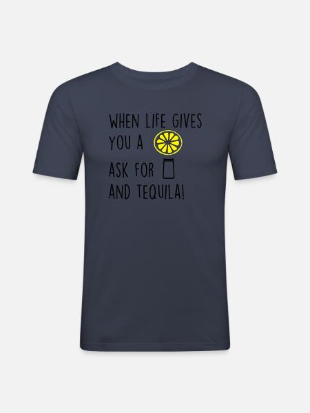 whenlifegivesu - Männer Slim Fit T-Shirt - Navy