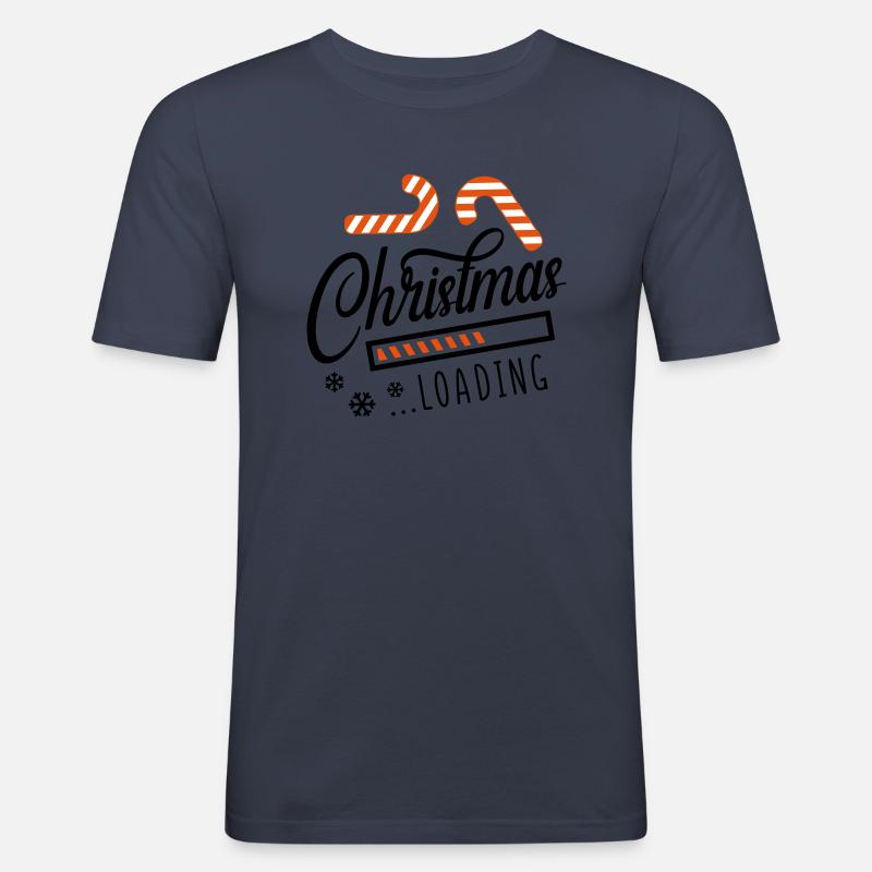 christmas loading - Männer Slim Fit T-Shirt - Navy