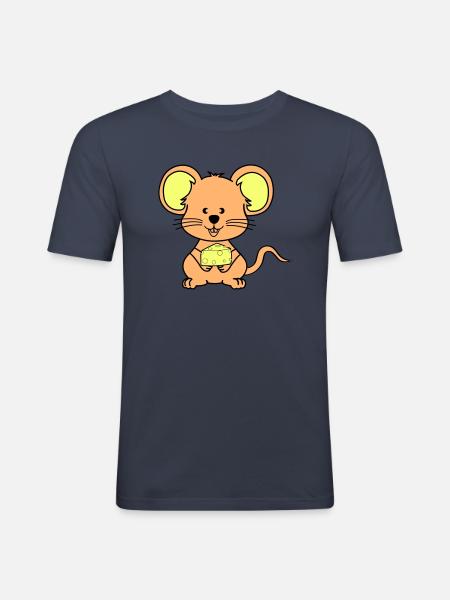maus comic - Männer Slim Fit T-Shirt - Navy