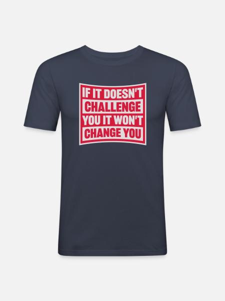 Workout Fitness Motivation Quote - Men's Slim Fit T-Shirt - navy