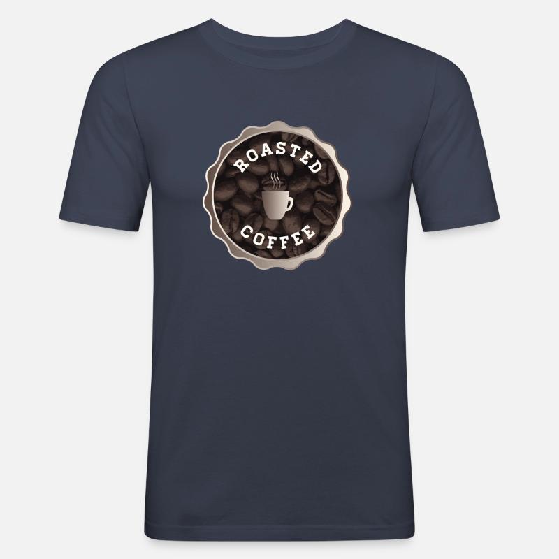 Roasted Coffee Sign - Men's Slim Fit T-Shirt - navy