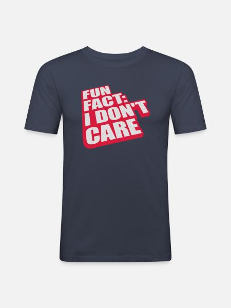 I don't care fact - Men's Slim Fit T-Shirt - navy