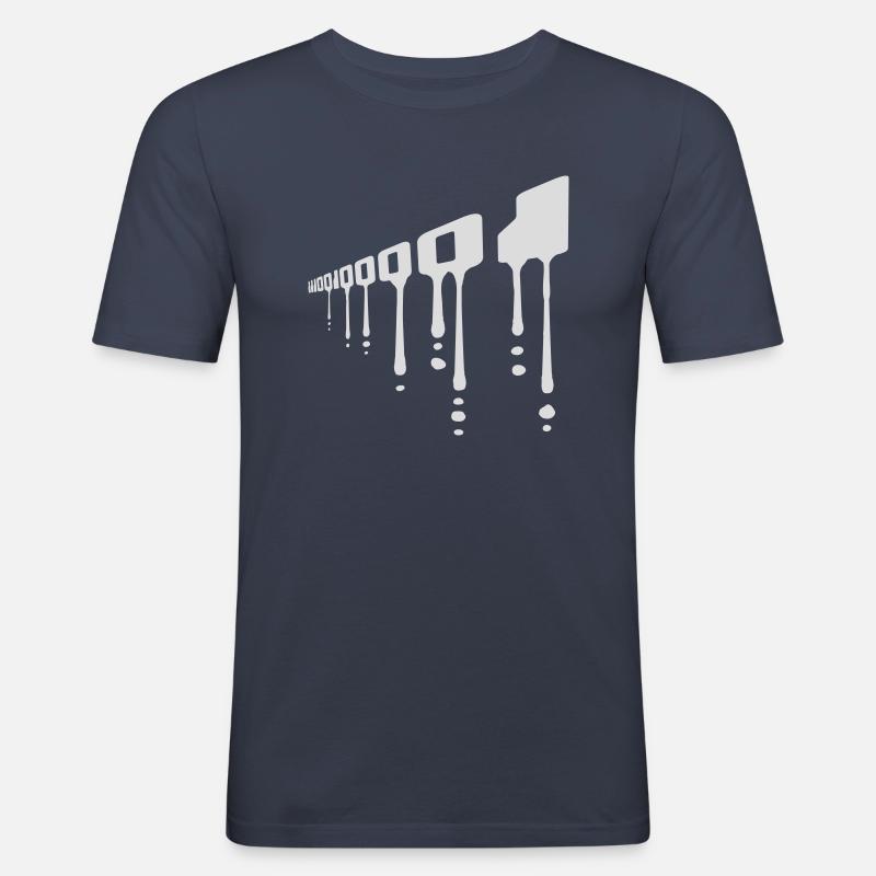 Binär Code Programm Sprache - Männer Slim Fit T-Shirt - Navy