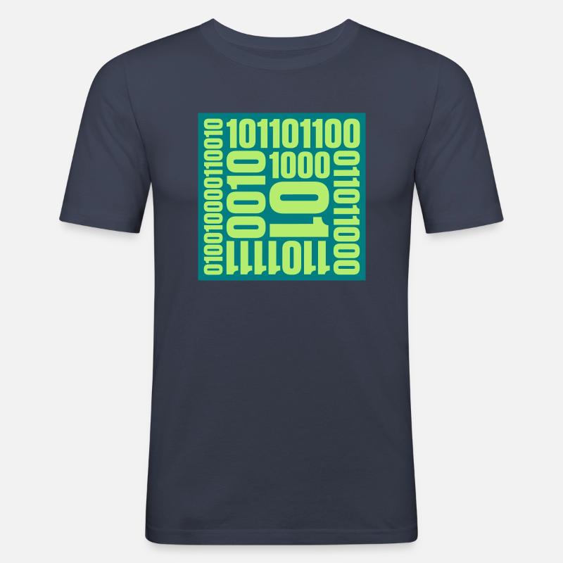 Binary Code Program Language - Men's Slim Fit T-Shirt - navy