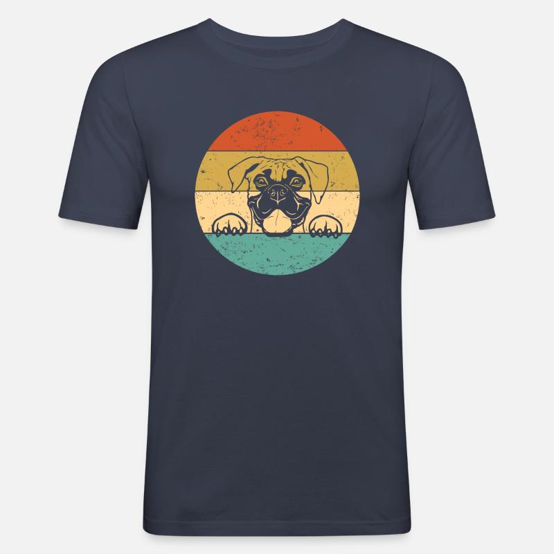 Netter Boxerhund - Männer Slim Fit T-Shirt - Navy