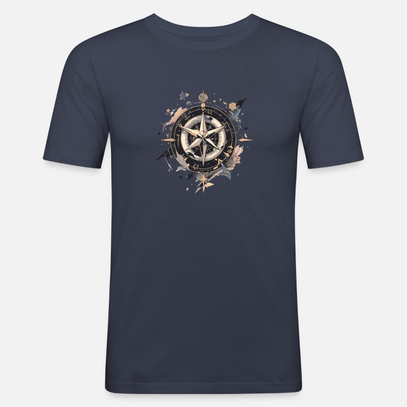 Bussola - Maglietta aderente da uomo - navy