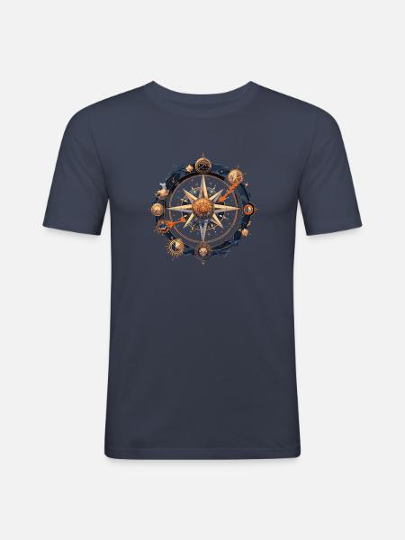 Compass - Men's Slim Fit T-Shirt - navy