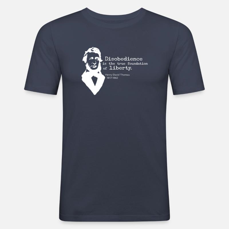 Disobedience - Männer Slim Fit T-Shirt - Navy