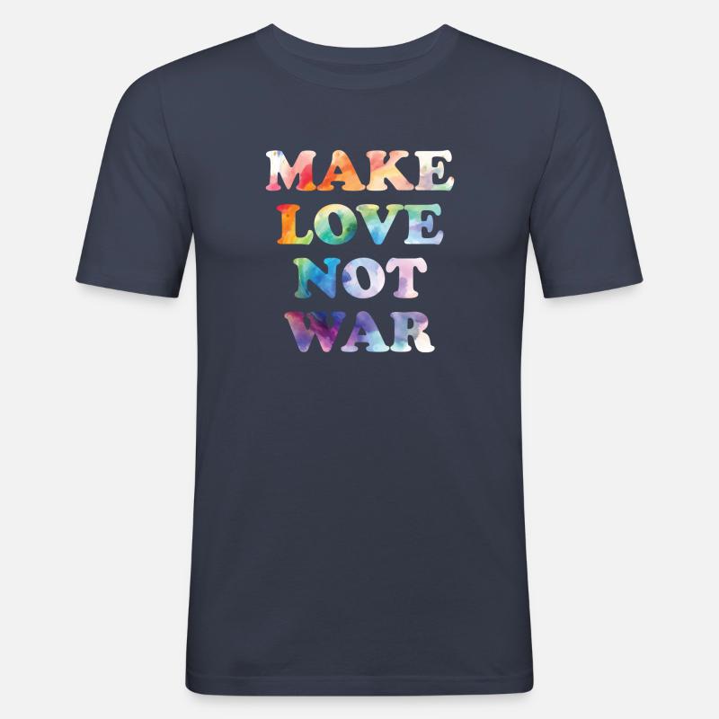 Make Peace not War - Men's Slim Fit T-Shirt - navy