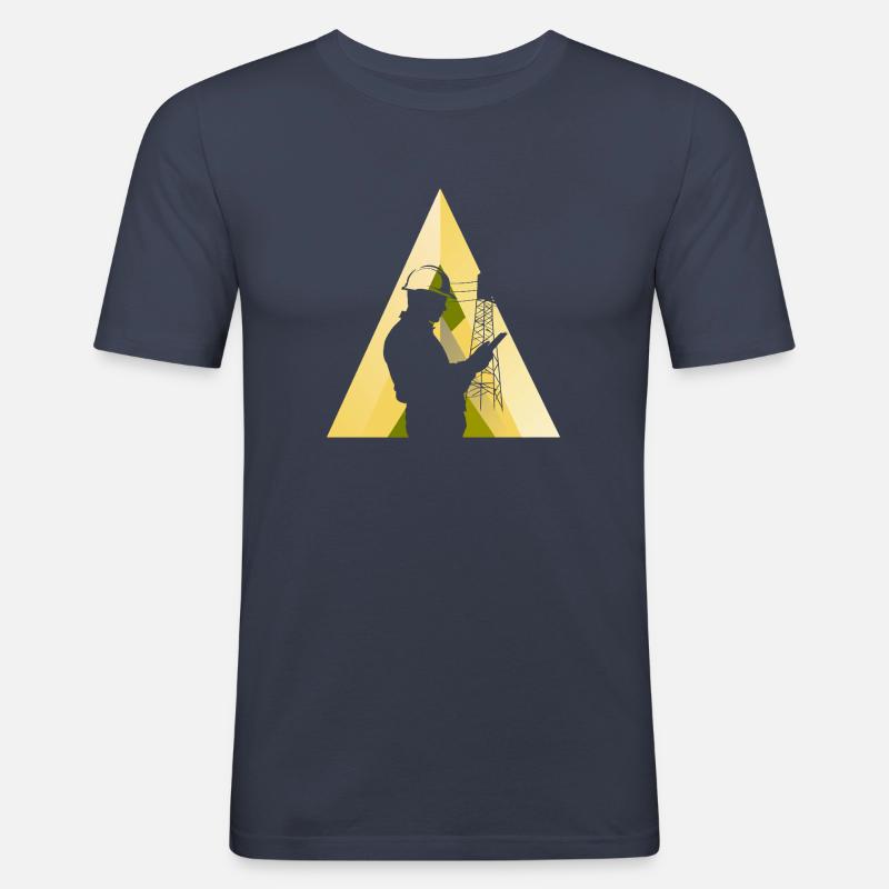 Elektroinstallation Strom Stromausfall - Männer Slim Fit T-Shirt - Navy