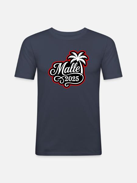 Malle 2025 Palm Tree - Men's Slim Fit T-Shirt - navy