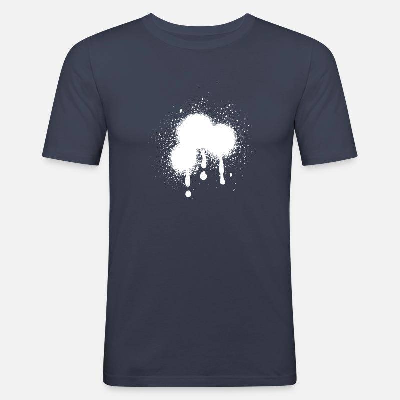 Graffiti Spray dropp - Slim Fit T-shirt herr - marinblå