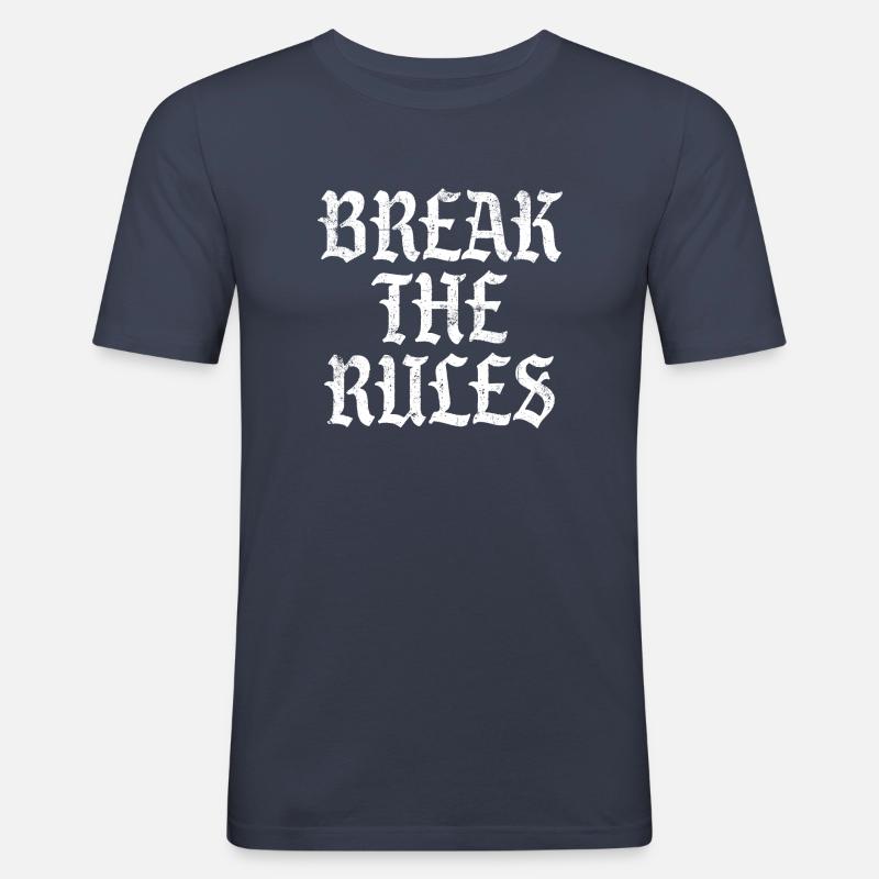 Break the Rules - Männer Slim Fit T-Shirt - Navy