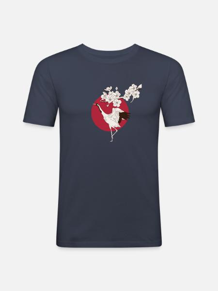 Japans kunst - japansk kunst - Herre Slim Fit T-Shirt - marineblå