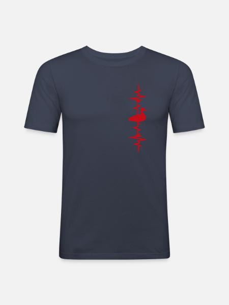 Duck Heartbeat - Men's Slim Fit T-Shirt - navy