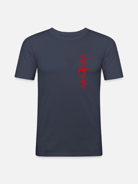 Dog heartbeat - Men's Slim Fit T-Shirt - navy