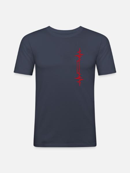 Fagott Herzschlag Geschenkidee - Männer Slim Fit T-Shirt - Navy