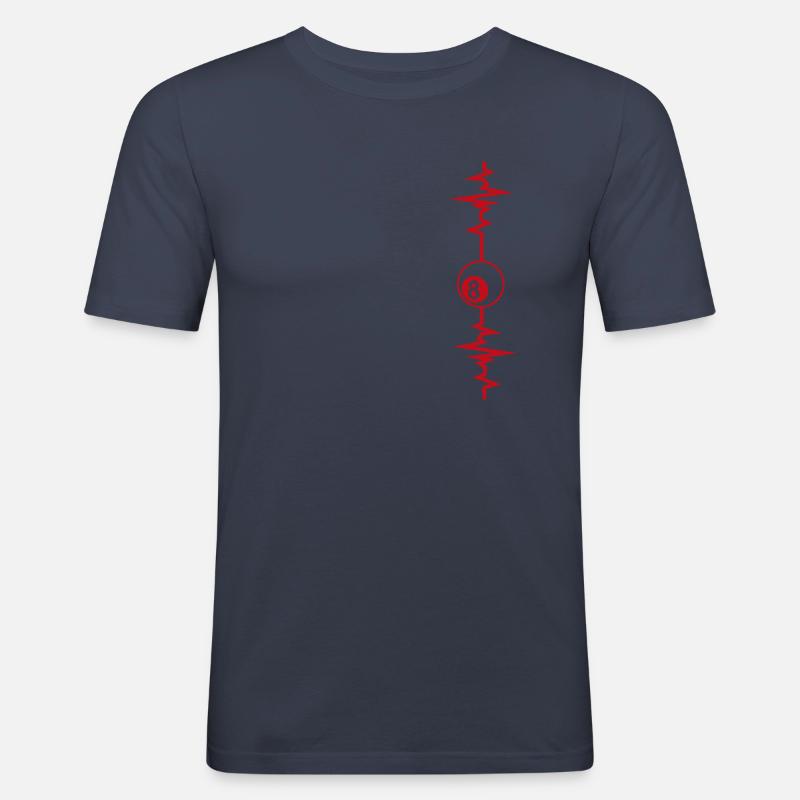 Billard Herzschlag Billard Geschenkidee - Männer Slim Fit T-Shirt - Navy
