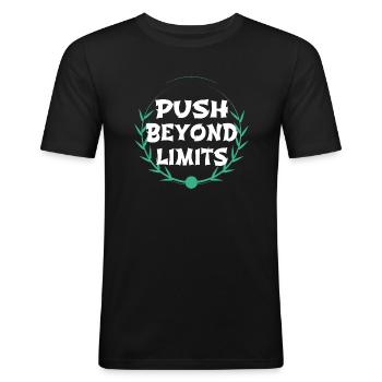 statement techniques - Männer Slim Fit T-Shirt - Schwarz - Vorne - Nik (191cm)