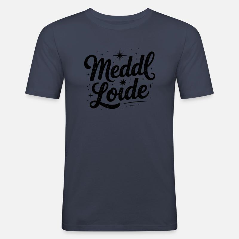 Meddl Loide - German Memes - Men's Slim Fit T-Shirt - navy