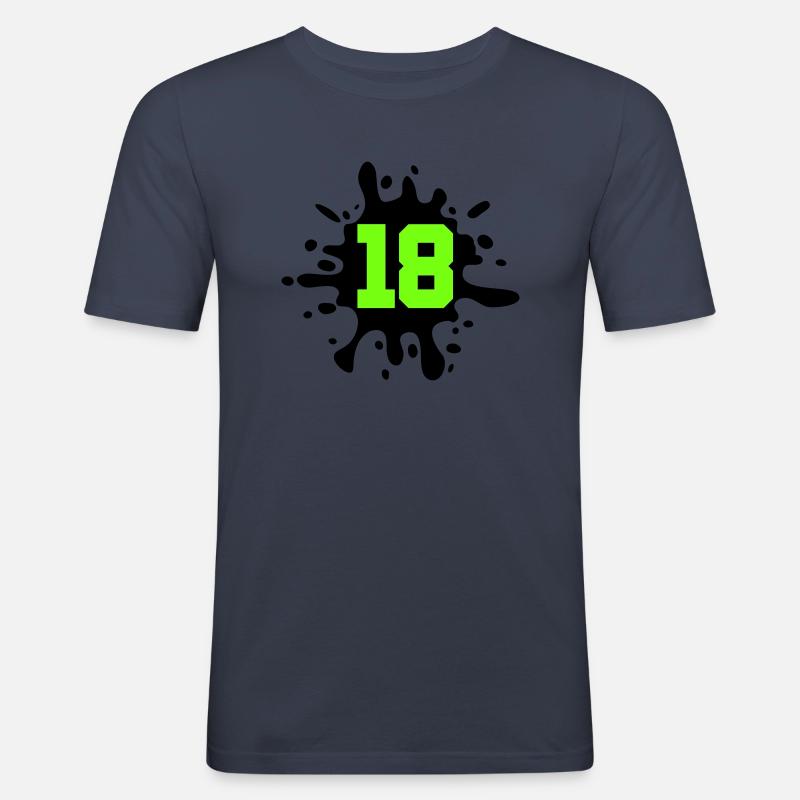 Farbklecks klecks 18 - Männer Slim Fit T-Shirt - Navy