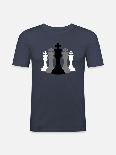 Équipe d’échecs Rois - T-shirt près du corps Homme - bleu marine
