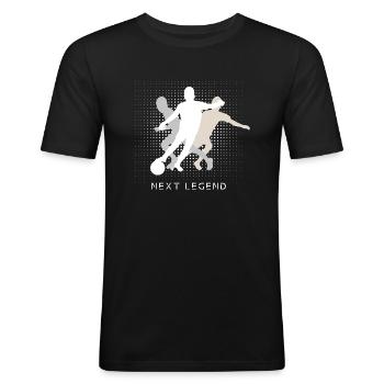 Next Legend - die nächste Fußballer Legende - Männer Slim Fit T-Shirt - Schwarz - Vorne - Nik (191cm)