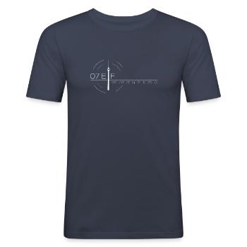 Stuttgart - Männer Slim Fit T-Shirt - Navy - Vorne - Nik (191cm)