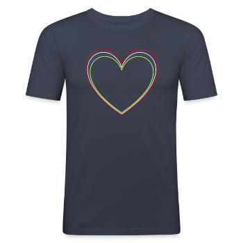 Die Fastnacht im Herzen - Männer Slim Fit T-Shirt - Navy - Vorne - Nik (191cm)