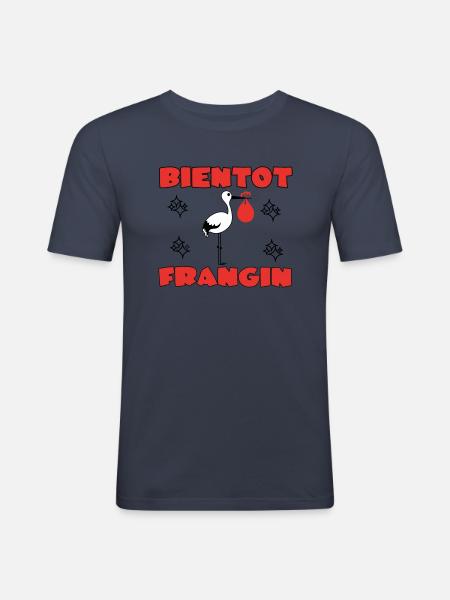 BIENTOT FRANGIN - T-shirt près du corps Homme - bleu marine