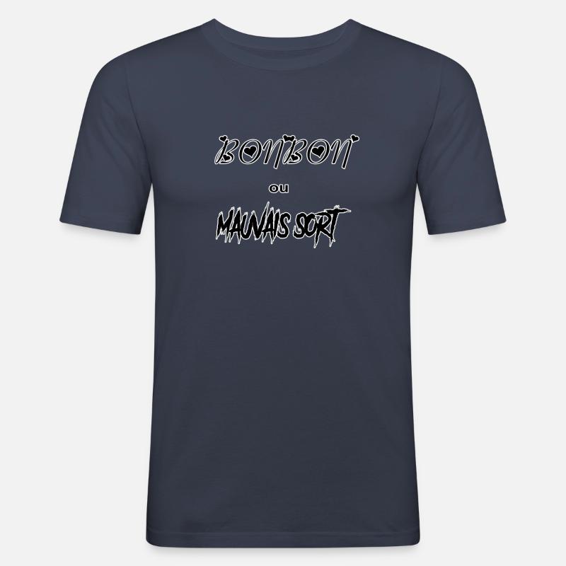 Süßigkeiten oder schlechter Zauber - Männer Slim Fit T-Shirt - Navy