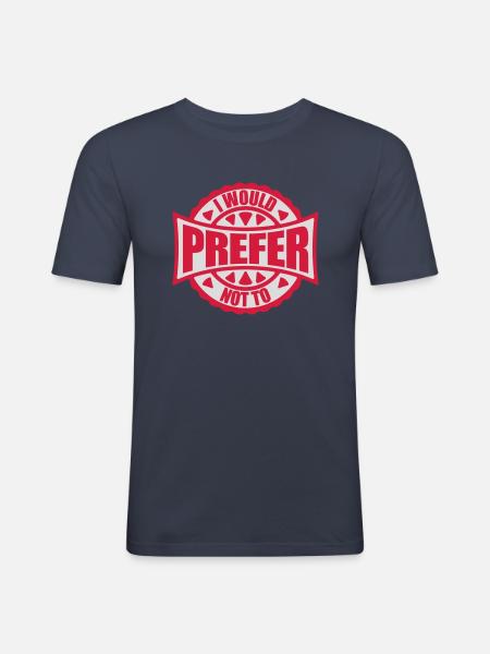 I prefer not to - Men's Slim Fit T-Shirt - navy