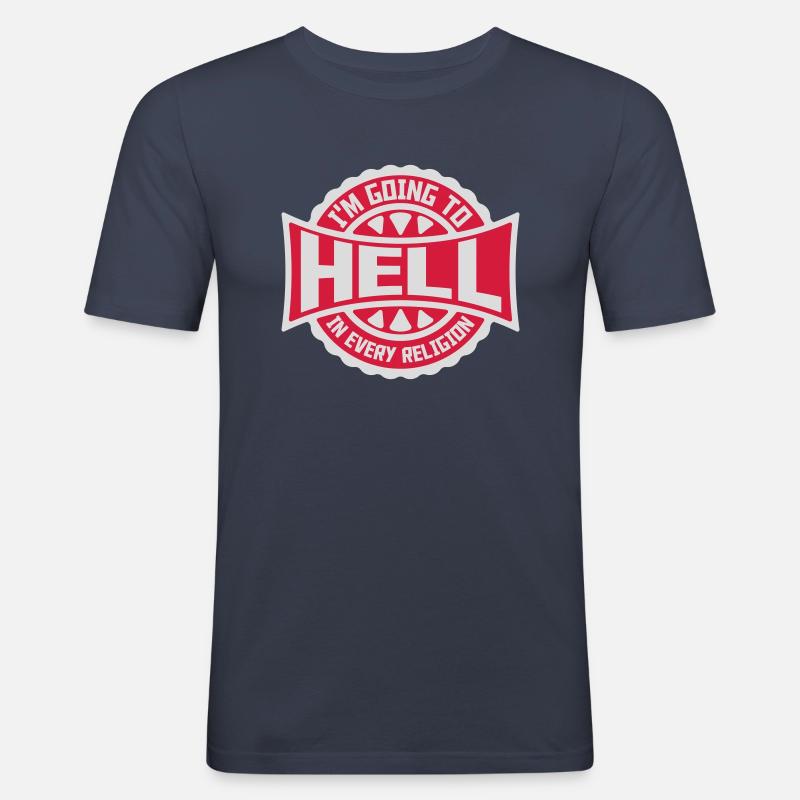 im going to hell - Männer Slim Fit T-Shirt - Navy