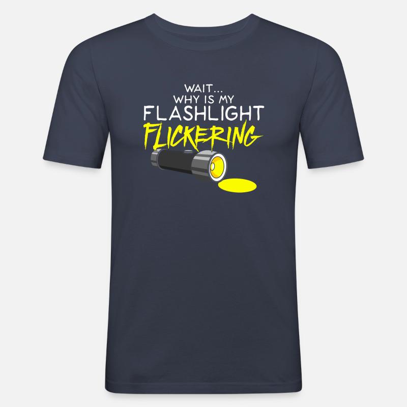 GHOST HUNTING: Flashlight Flickering - Männer Slim Fit T-Shirt - Navy