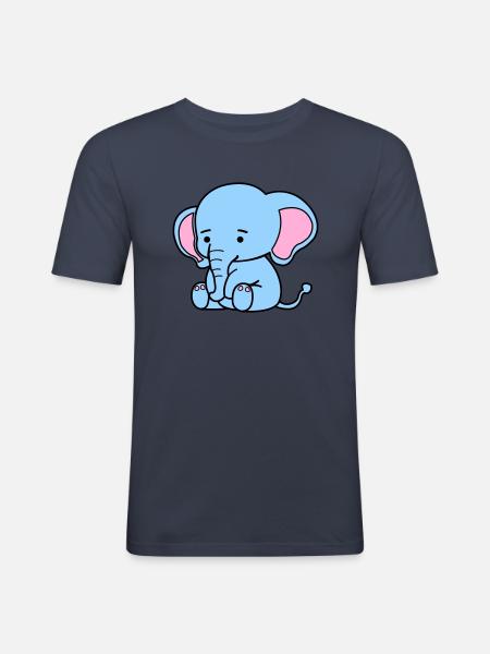 Cute Elephant - Men's Slim Fit T-Shirt - navy