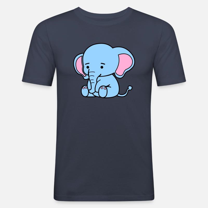 cute elephant - Männer Slim Fit T-Shirt - Navy