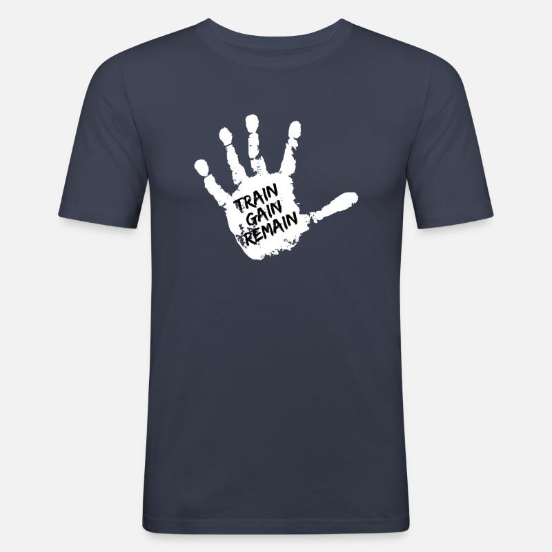 Train Gain Remain - Männer Slim Fit T-Shirt - Navy