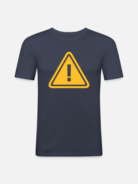 signs attention - Männer Slim Fit T-Shirt - Navy