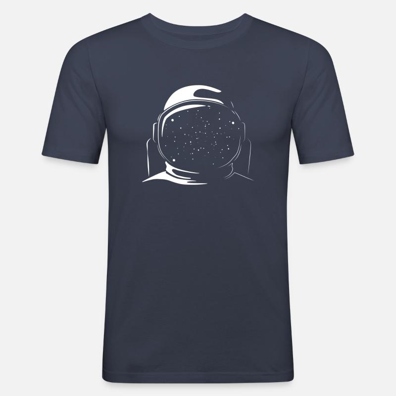 Astronaute dans l’espace - T-shirt près du corps Homme - bleu marine