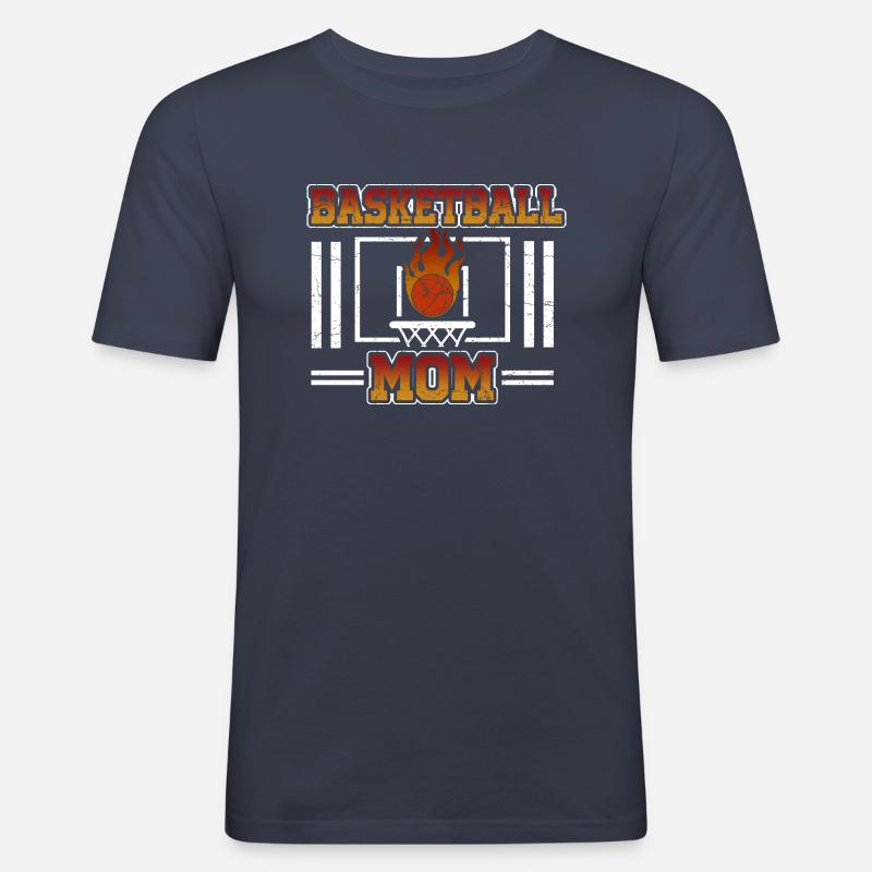 Basketball Mutter - Männer Slim Fit T-Shirt - Navy