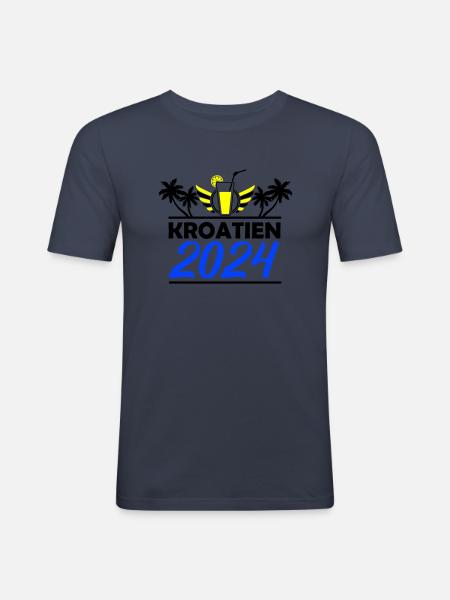 Croatia 2024 - Men's Slim Fit T-Shirt - navy