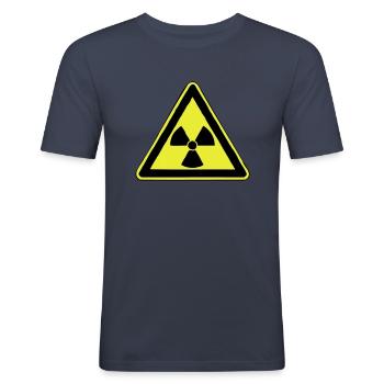Radioactifs - T-shirt près du corps Homme - bleu marine - Devant - Nik (191cm)