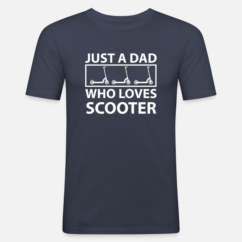 E-Scooter E-Roller Scooter - T-shirt près du corps Homme - bleu marine
